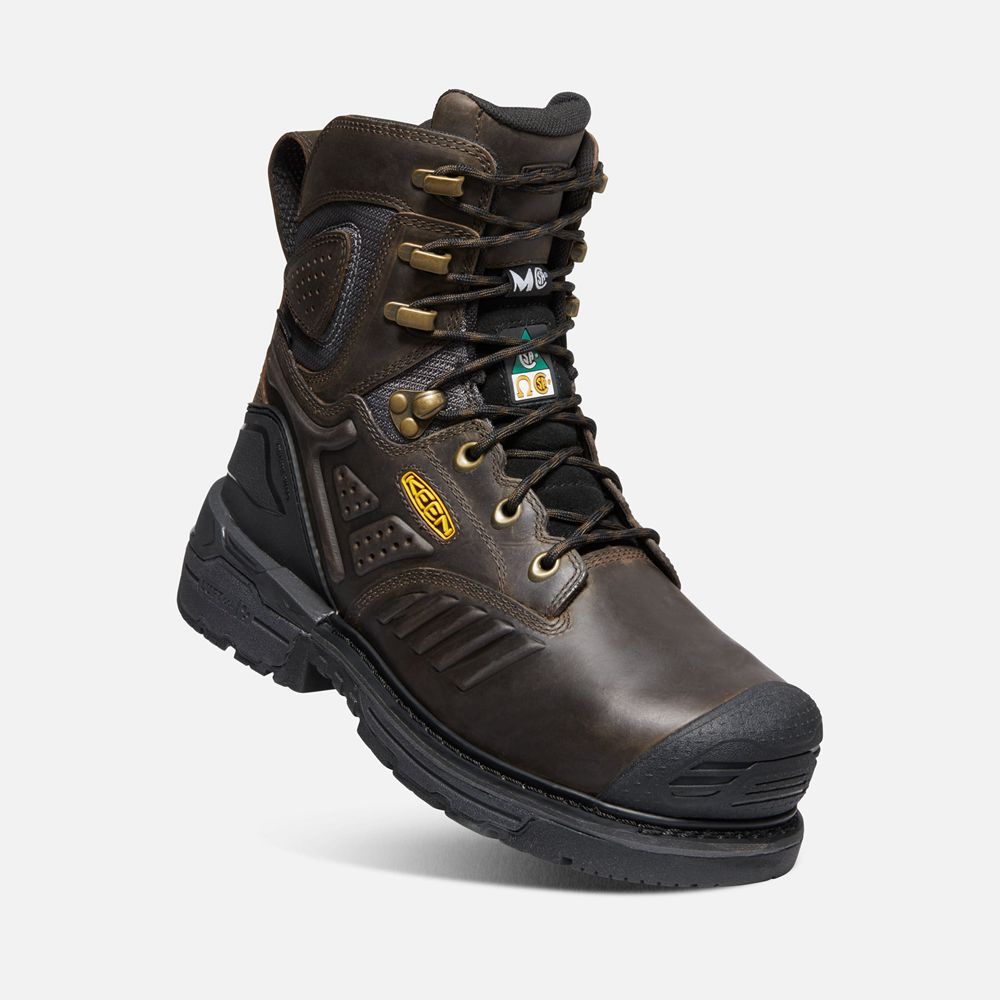 Keen Arbetskängor Herr Svarta Bruna - Csa Philadelphia 8\" Internal Met Waterproof (Carbon-Fiber Toe)